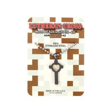 GI JEWELRY 路德會十字架吊墜項鍊, 混色, 1個