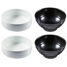 우리그릇 대접 백자 2p + 흑유 2p, 혼합 색상, 1세트