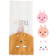 황씨네도시락 멍이M봉투 100p + 스티커 토끼 스티커 100p, 1세트