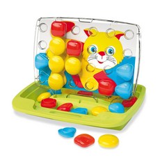 Quercetti 孩童豪華立式彩色圓扣拼貼畫, 混色