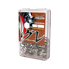 CHALLION CBOX 咕哩棕色黑毛魚鉤, 1個