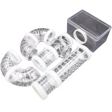 도치퀸 1구 투명 은신처 + 연결 터널 8p 세트, 1세트