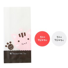 황씨네도시락 M봉투 고양이 100p + 스티커 친구야 맛있게 먹어 레드 50p + 흰색 50p, 1세트