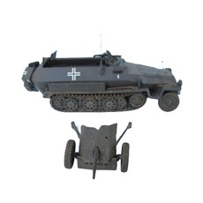 DRAGON 1/72 Sd.Kfz.251/1 Ausf.C鉚接版+3.7cm PaK 35/36塑料模型, 1套