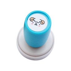 como name 動物圓形圖章, 黑色, 小羊