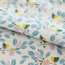 小鳥與樹印花20支棉布, 混色