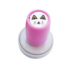 como name 動物圓形圖章, 黑色的, 貓