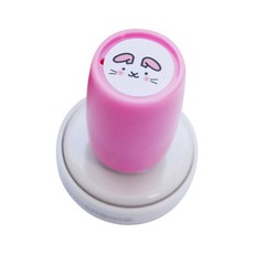 como name 動物圓形圖章, 黑色的, 兔子