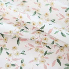 花卉雙重印花20支棉布, 白色的