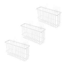 ANTS 黏貼式鐵製置物架 3入, 白色