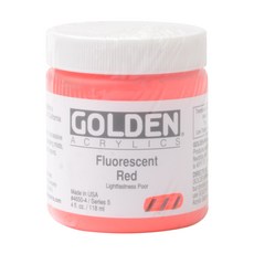 Golden 高登 壓克力顏料 S5 4650 螢光紅, 118ml, 1色
