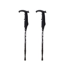 6061登山杖T型2入組, 黑色的