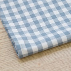더소품 디자인타임 코튼 빅체크 플레이스 매트, 그레이블루, 직사각S(31 x 46 cm), 1개