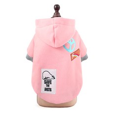 비케이 반려견 평화의 상징 후드 스웨터, 핑크, 1개