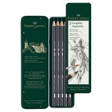 Faber Castell 水彩石墨鉛筆 5p 套裝 117805, HB、2B、4B、6B、8B, 1組