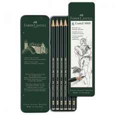 Faber Castell 9000 鉛筆 6p 套裝 119063, 8B、6B、4B、2B、B、HB, 1組