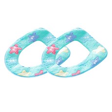 마켓감성 별 극세사 변기커버 2p, 블루