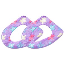 마켓감성 별 극세사 변기커버 2p, 퍼플