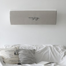 BEBEDECO Enjoy亞麻風刺繡壁掛式冷氣機罩, 燕麥色