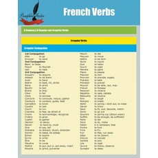 French Verbs: A Summary of Regular and Irregular Verbs Paperback, Speedy Publishing LLC