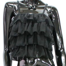 4層彈性上衣肚皮舞服 BDT-11801, 黑色