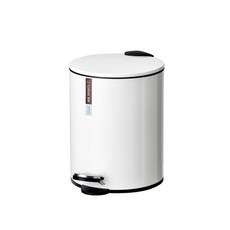 LocknLock 樂扣樂扣 經典粉彩鐵製腳踏式垃圾桶, 白色的, 1個