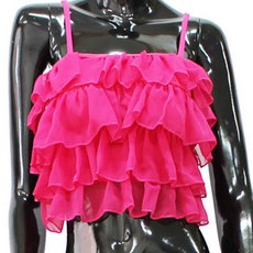 4層彈性上衣肚皮舞服 BDT-11801, 深粉色