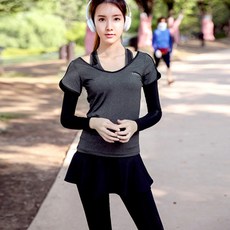 NAYA STYLE 女款短袖瑜珈服+運動內衣+7分打底褲裙