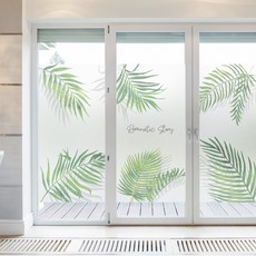 제제데코 창문시트지 칼라 안개시트지 유리창시트지 트로피칼세이지01, 배경색없음