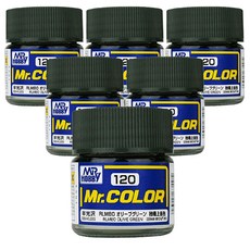 프라모델 도료 GSI C-120 6개입, 120 RLM80 올리브그린 반광, 10ml