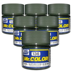 GSI 프라모델 도료 C-136 6개입, 136 RUSSIAN GREEN 무광
