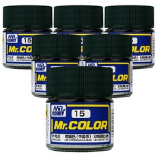 프라모델 도료 GSI C-015 6개입, 015 IJN 그린(나카시마) 반광, 10ml