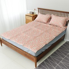 印花絎縫薄墊, 粉色