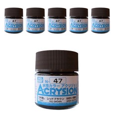 프라모델 도료 GSI N-047 6개입, Red Brown 무광