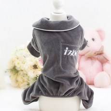 Harashikokuki 寵物狗冬季刷毛睡衣, 灰色