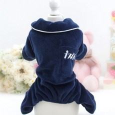 Harashikokuki 寵物狗冬季刷毛睡衣, 海軍藍