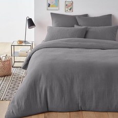 La Redoute 純色紗棉被套, 深灰色