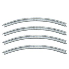 塑膠模型零件 TOMIX TMX1198 曲線 PC軌道 C391-45-PC F 4個, 混色