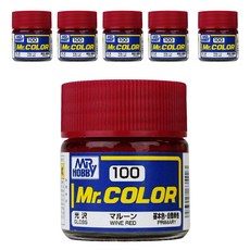 GSI Mr COLOR 군제 프라모델 락카 병 C-100 6p, 100 WINE RED 유광