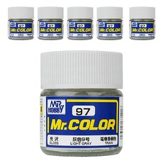 GSI Mr COLOR 군제 프라모델 락카 병 C-097 6p, 097 LIGHT GRAY 유광, 10ml, 1개