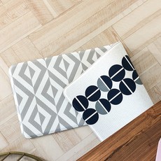 HANSSEM PVC日常廚房地墊, 海軍藍+灰色