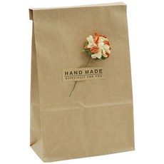 DONNA&DECO 牛皮紙信封小號 36p + 紙花裝飾 36p 黃色橙色 + 方形手工貼紙 36p, 1套