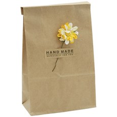 DONNA&DECO 牛皮紙信封小號 36p + 紙花裝飾 36p 黃色 + 方形手工貼紙 36p, 1套