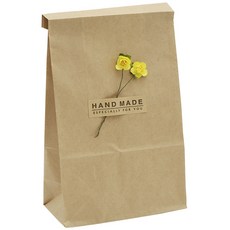 DONNA&DECO 牛皮紙信封小號 36p + 迷你玫瑰花裝飾 72p 黃色 + 方形手工貼紙 36p, 1套