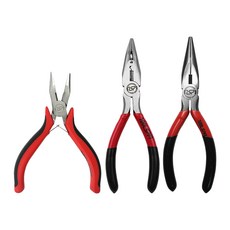 Queens 長鼻子 3 件套, 長鼻鉗+迷你長鼻鉗+彎嘴鉗, 1組