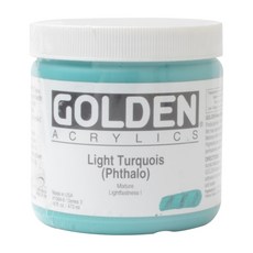 Golden 高登 壓克力顏料 S3 1564 淺綠松石色(酞菁), 473ml, 1色