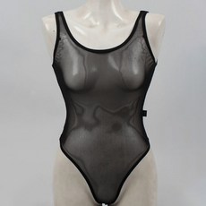 CHORUS LINE Sodenashi 網眼一九緊身衣, 黑色的