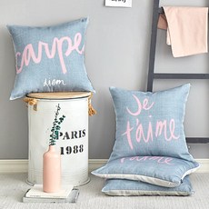 쉬즈홈 뮤즈 DTP 쿠션 겸 방석커버, 까르페디엠