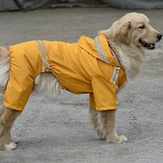 슈퍼식스 대형견 고급 우비 올인원, 옐로우, 1개