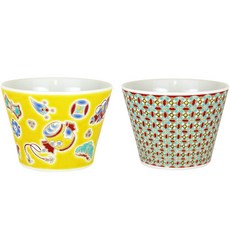 구타니야키 컵 140ml x 2p, 노랑북, 잔무늬, 1세트